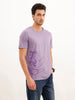 3D Flock Placement Printed T-Shirt | Purple