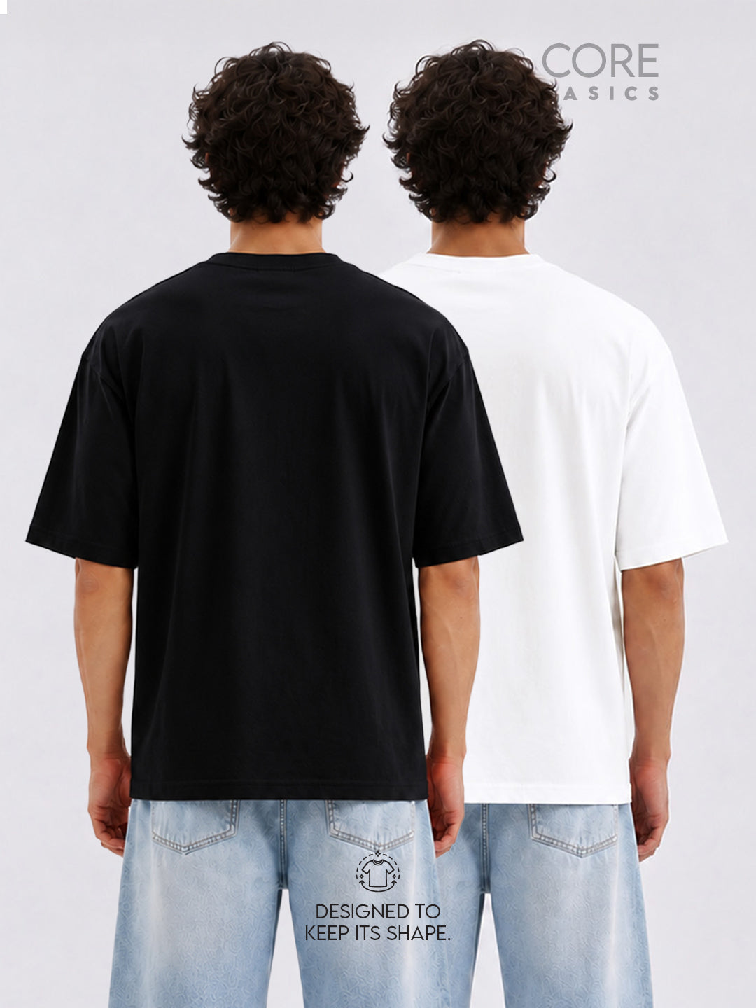 Core Basics Oversized Fit T-Shirt 2-Pack | Essential  | Black/ White