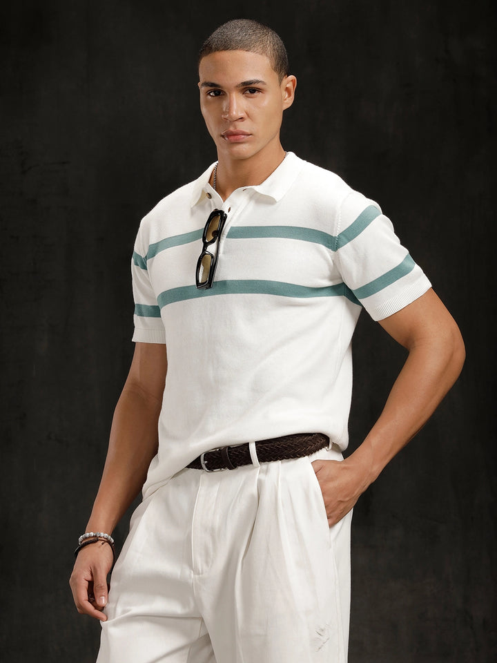 Flat Knit Slim Fit T-Shirt | Off White