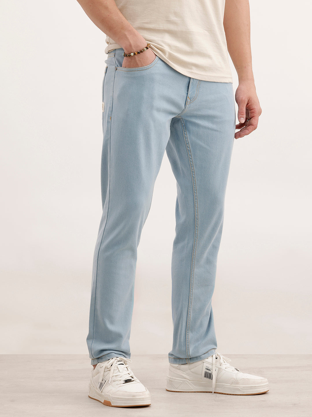 Solid Slim Fit Denim Jeans  | Light Blue