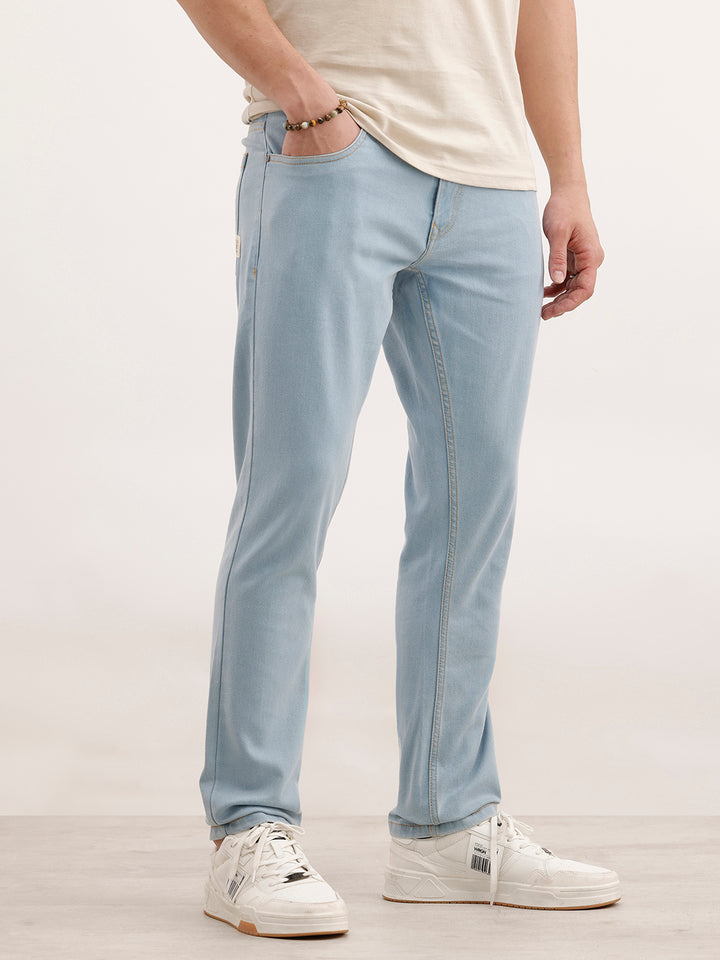 Solid Slim Fit Denim Jeans  | Light Blue