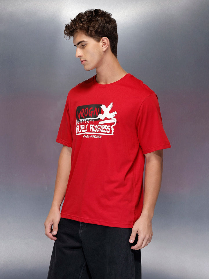 Oversize graphic print tshirt | Red