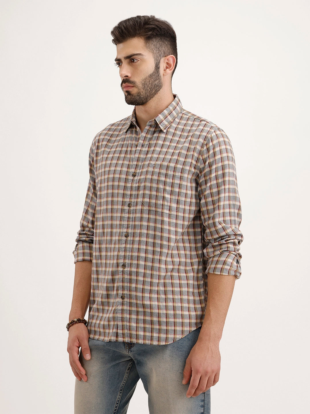 Regular Fit Checkered Shirt | Multicolor