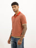 Textured Slim Fit Flatknit Polo T-Shirt | Beige