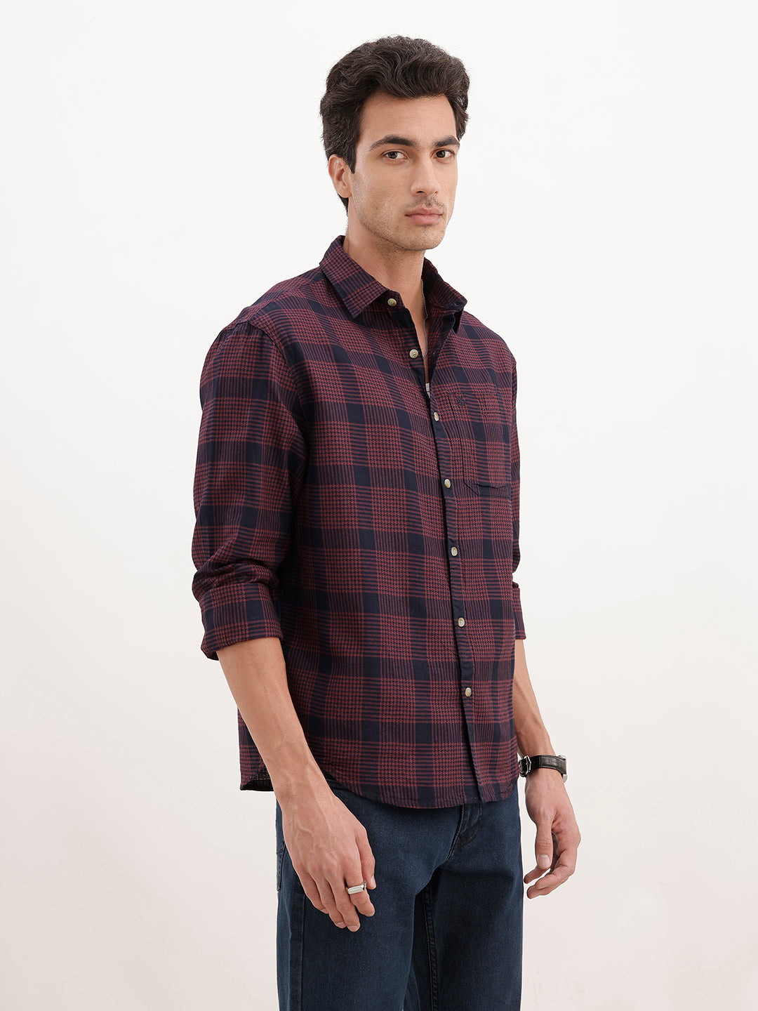 Comfort Fit Checkered Shirt | Red