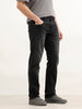 Straight Fit Faded Denim Jeans | Black