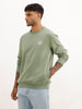 Comfort Fit Placement Printed Sweatshirt | Green