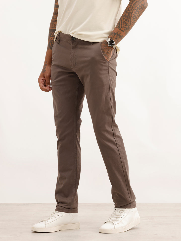 Solid Slim Fit Trouser | Grey