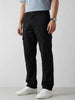 Straight Fit Solid Cargo Trouser | Black