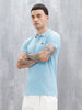 Wrogn Men's Refined Polo T-Shirt | Light Blue