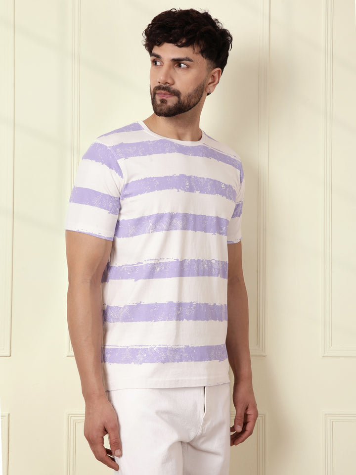 Casual Slim Fit Striped T-Shirt | Off White