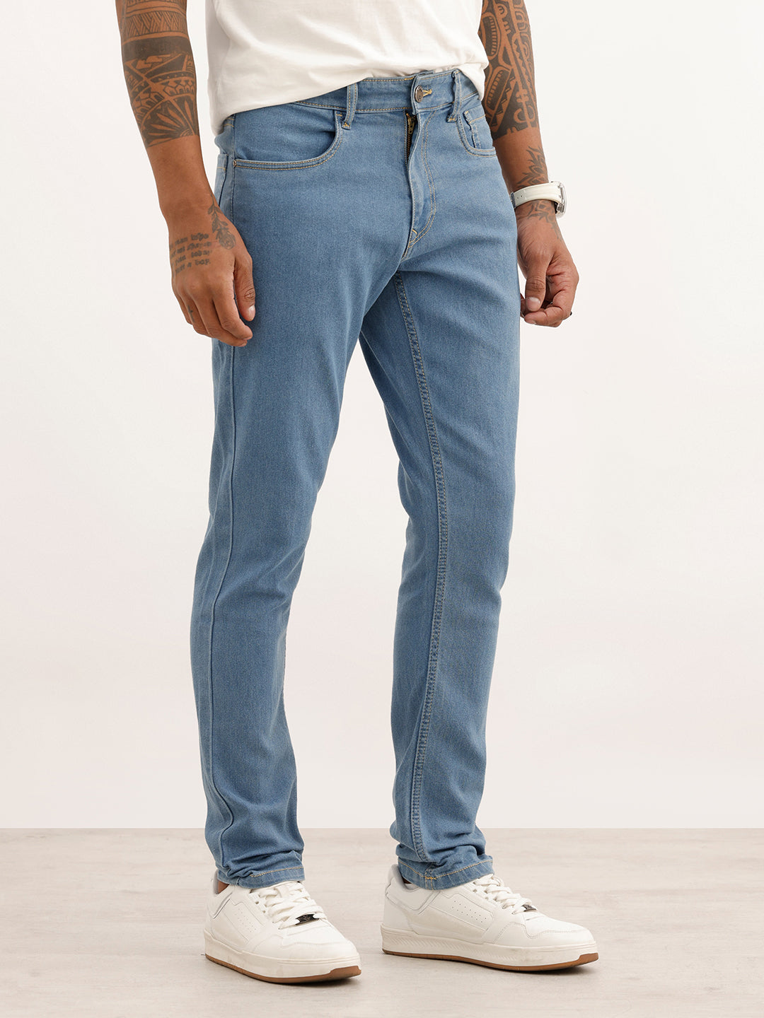 Faded Slim Fit Denim Jeans | Blue