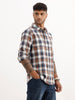 Classic Slim Fit Checkered Shirt | Off White
