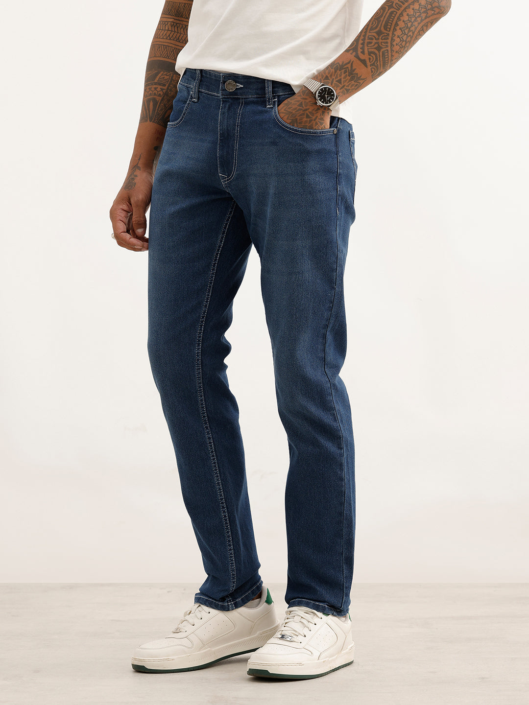 Faded Slim Fit Denim Jeans | Blue