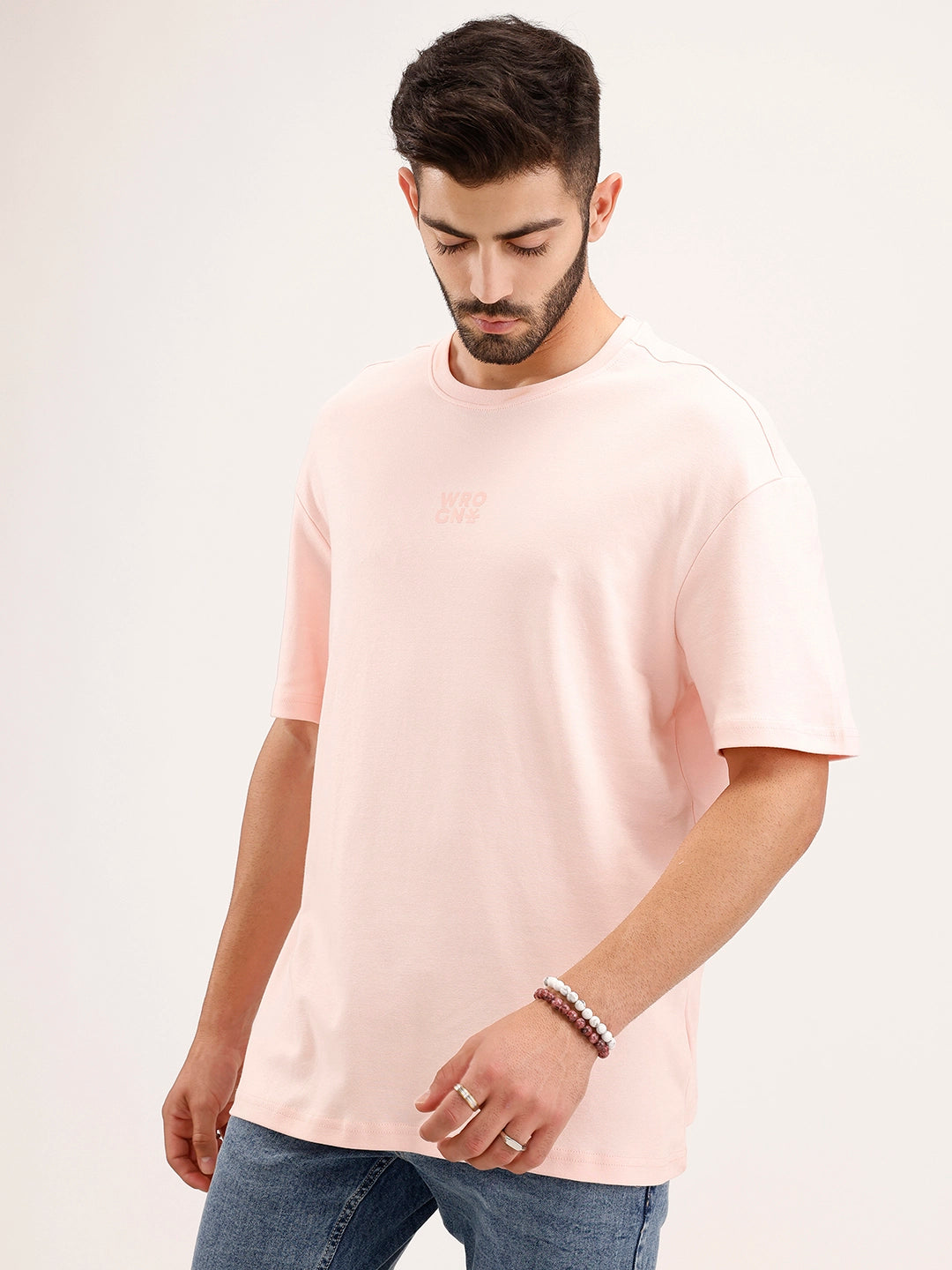 Oversized Print T-Shirt | Pink