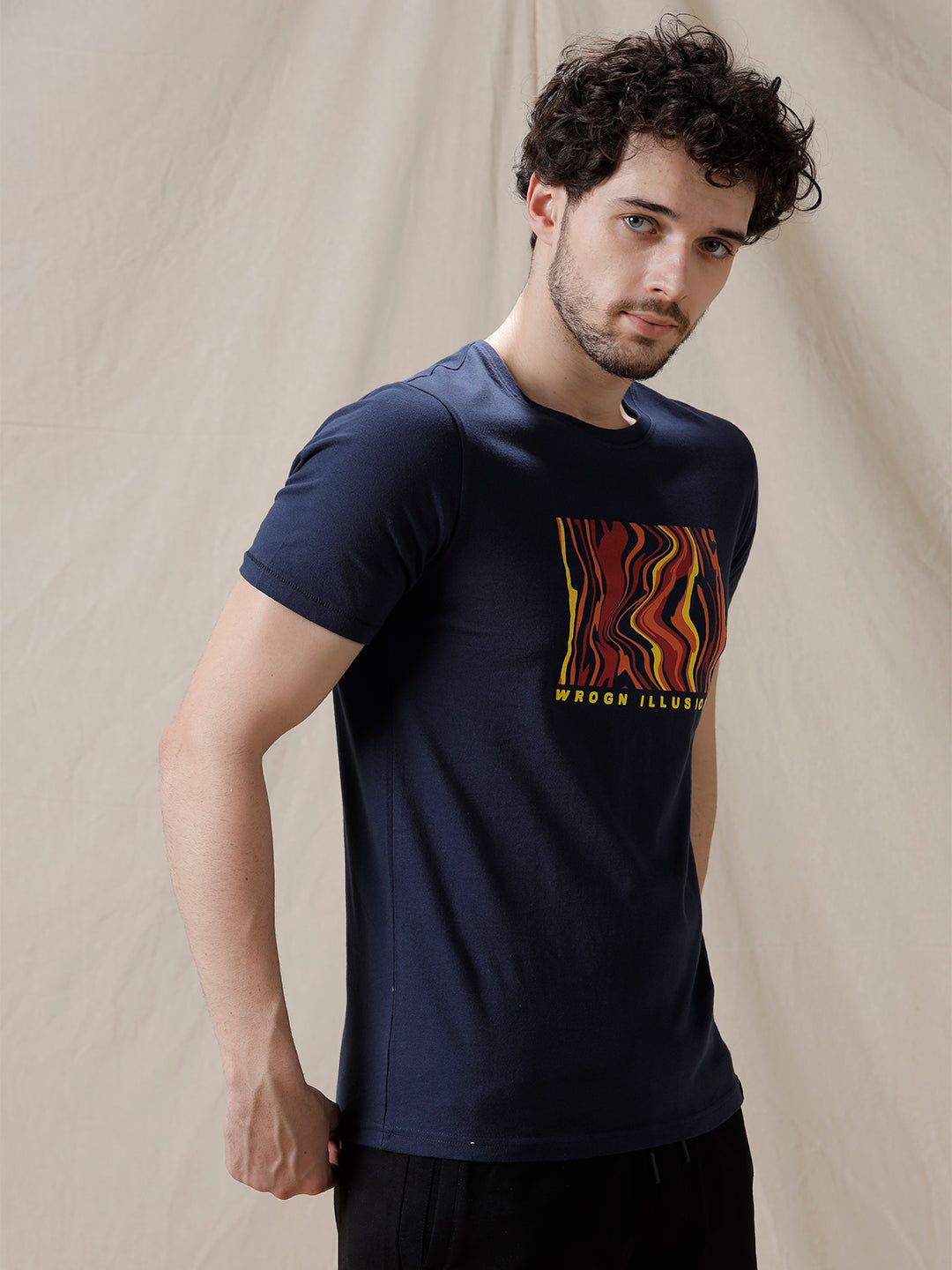 Illusion Printed Slim Fit T-Shirt