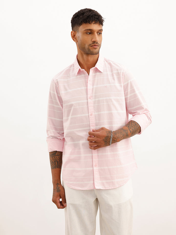Slim Fit AOP Shirt | Pink