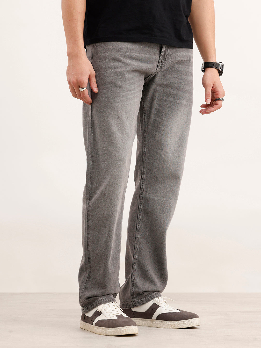 Faded Anti Fit Denim Jeans  | Grey