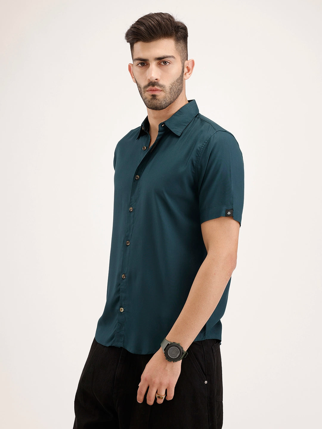 Solid Comfort Fit Shirt | Teal