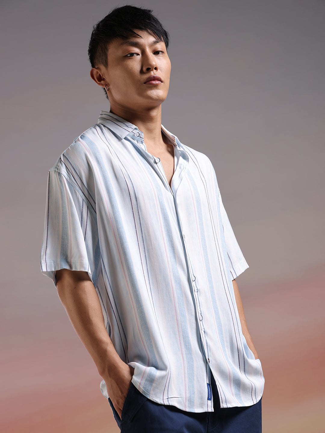 Sleek Stripes Half Sleeve Shirt