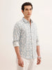 Textured Regular Fit AOP Shirt | Blue