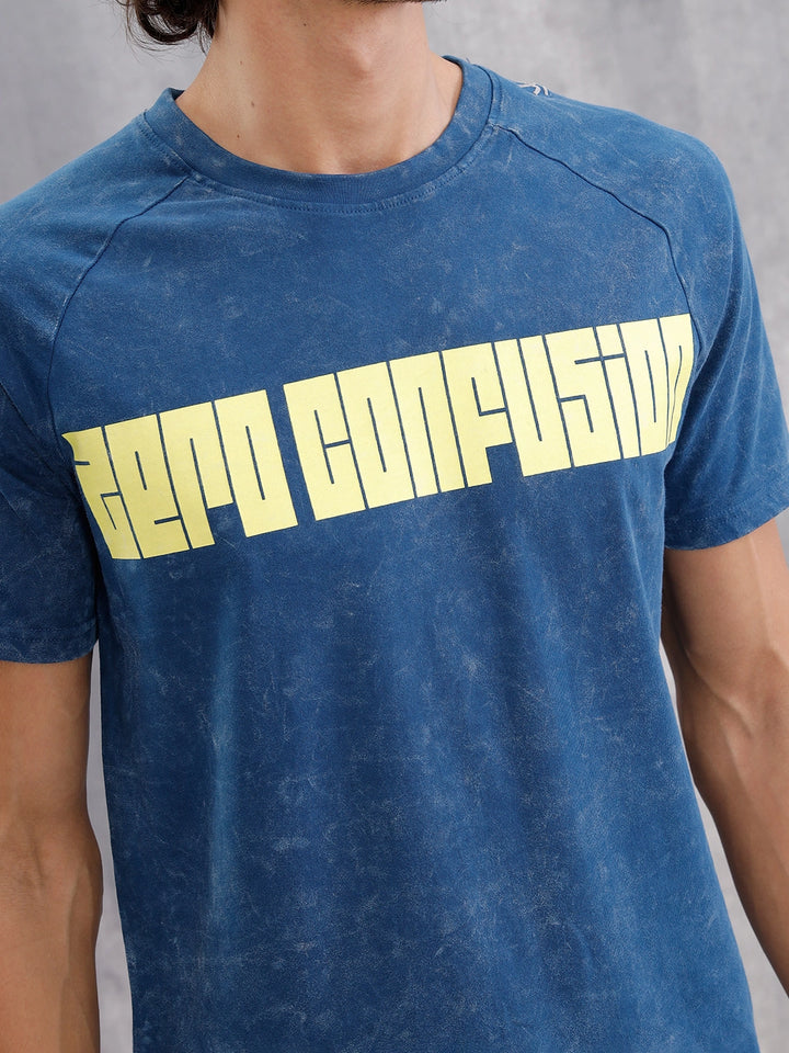 Washed Raglan Sleeve Slim Fit T-Shirt |  Dark Blue