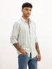 Slim Fit Striped Full Sleeve Shirt | Light Green | WSH02FSSL0224S