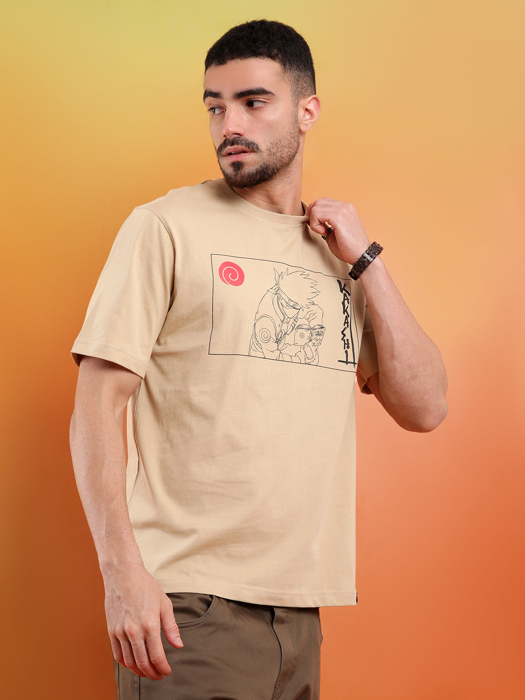 Kakashi Sensei Beige Naruto T-Shirt