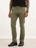 Solid Slim Fit Cotton Trouser | Olive