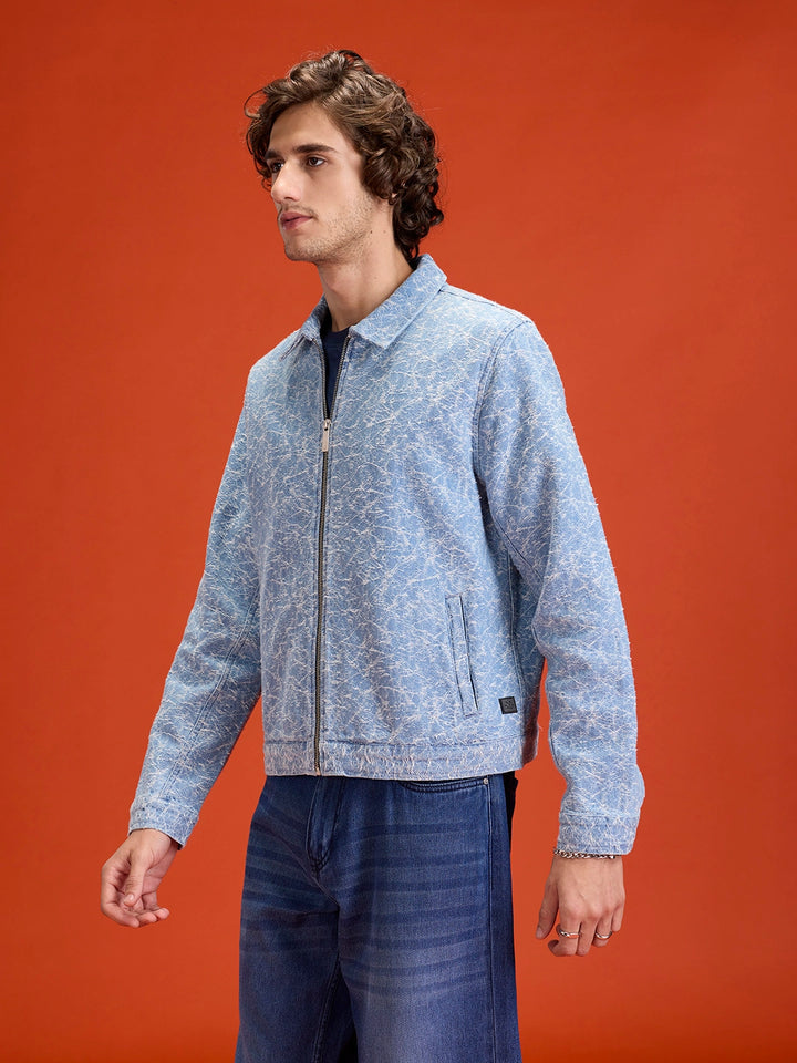 Frostwave Textured Zip Jacket | Blue