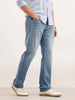 Straight Fit Faded Denim Jeans  | Light Blue