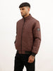 Solid Regular Fit Puffer Jacket | Brown