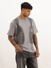 Oversized Placement Printed T-Shirt | Grey