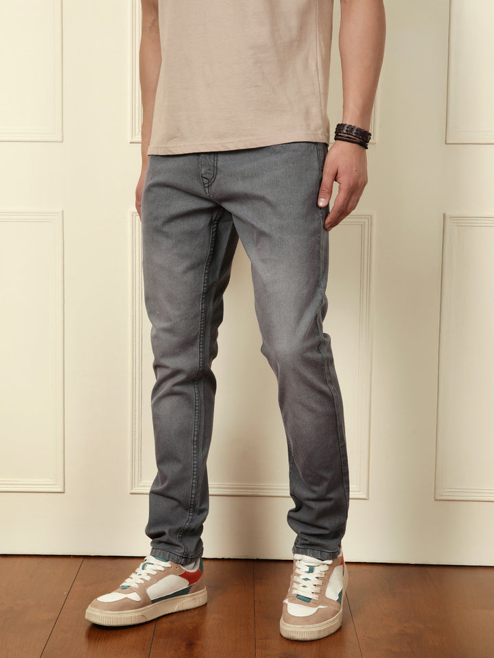 Faded Slim Tapered Jeans | Grey