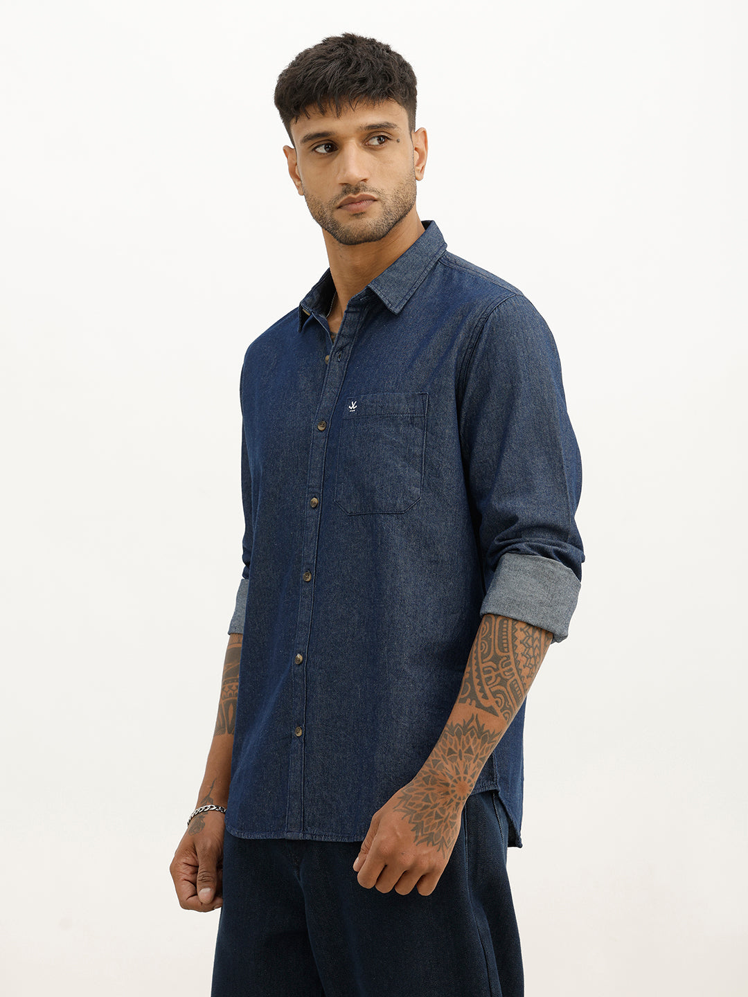 Classic Slim Fit Denim Shirt | Blue