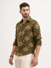 Regular Fit Jaquard AOP Shirt | Green