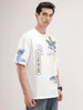 Oversized Placement Printed T-Shirt | Off White