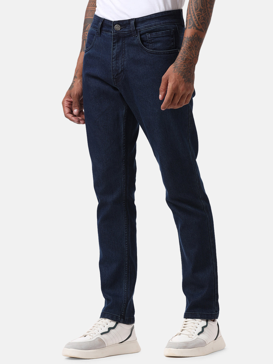 Basic Blue Five Pocket Jeans