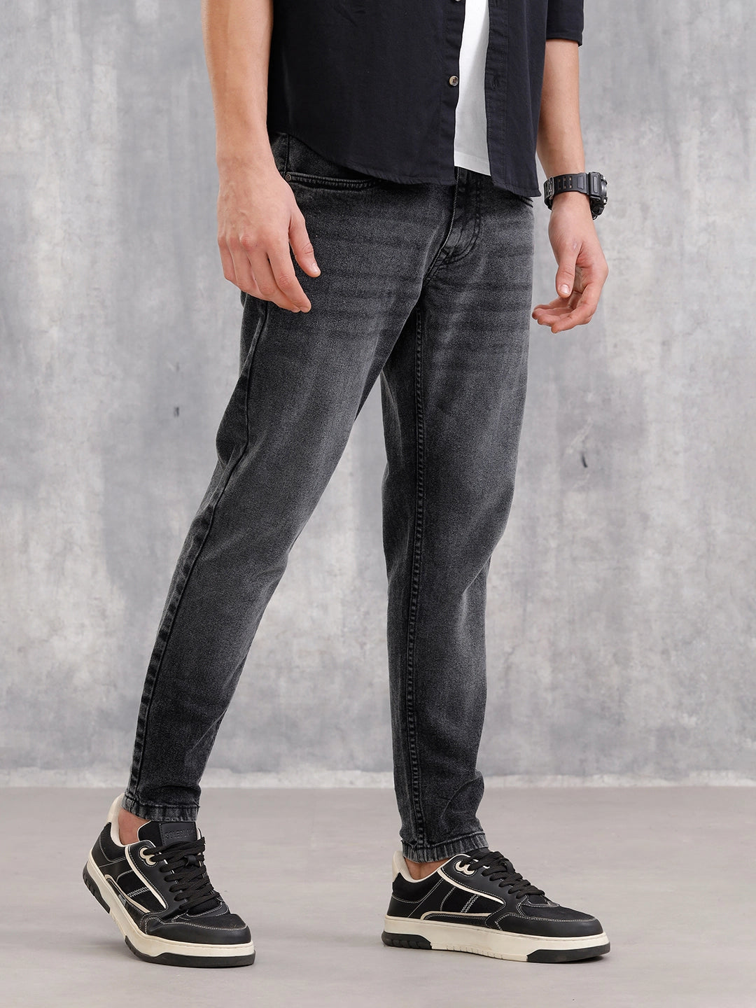 Skinny Crop Mild Wash Jeans I Grey
