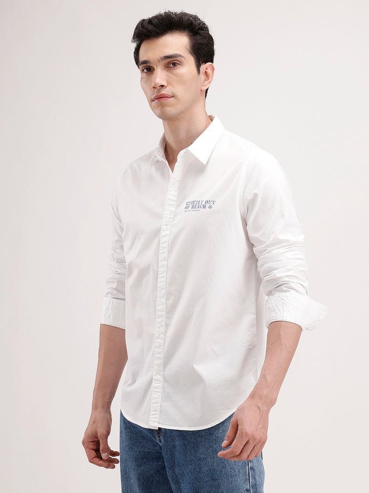 Regular Fit Printed Shirt | White