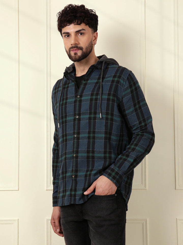 Hooded Check Shirt