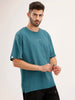 Oversized Placement Printed T-Shirt | Teal