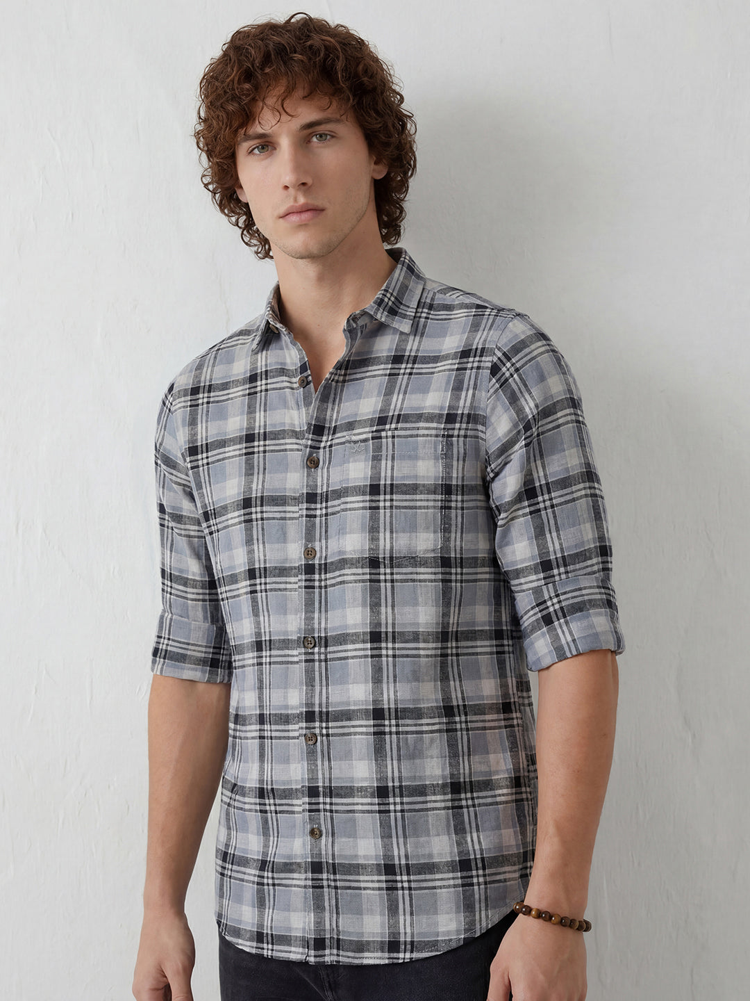 Regular Fit Checkered Shirt | Blue