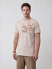 Slim Fit Placement Printed T-Shirt | Beige
