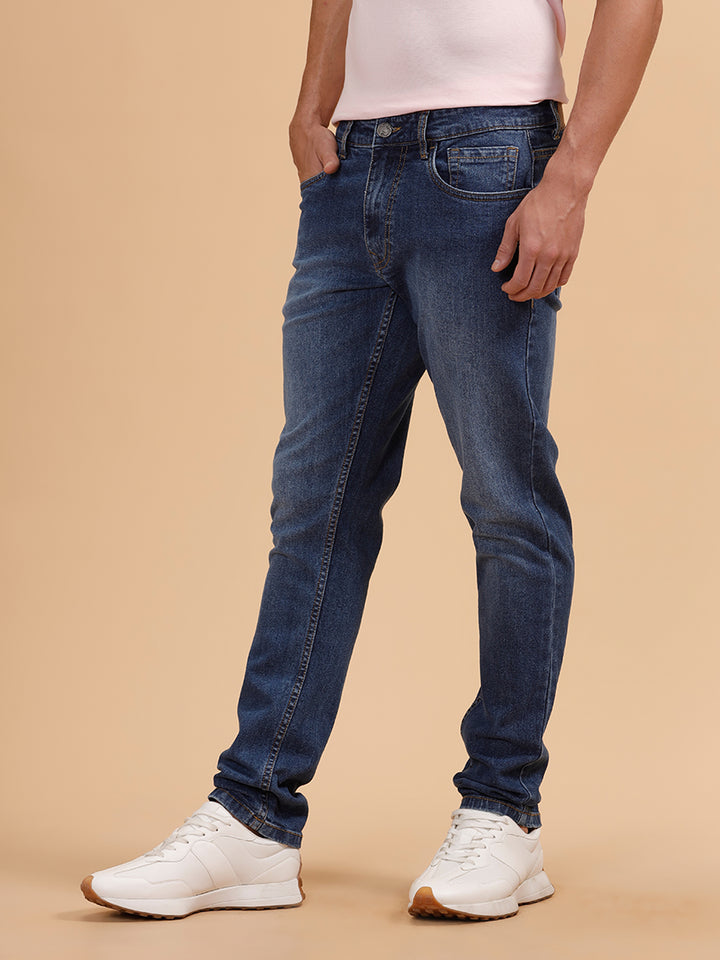 Casual Heavy Fade Slim Fit Jeans | Blue