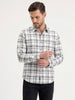 Slim Fit Checkered Shirt | White