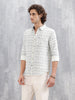 Textured Printed Slim Fit Shirt | Light Blue
