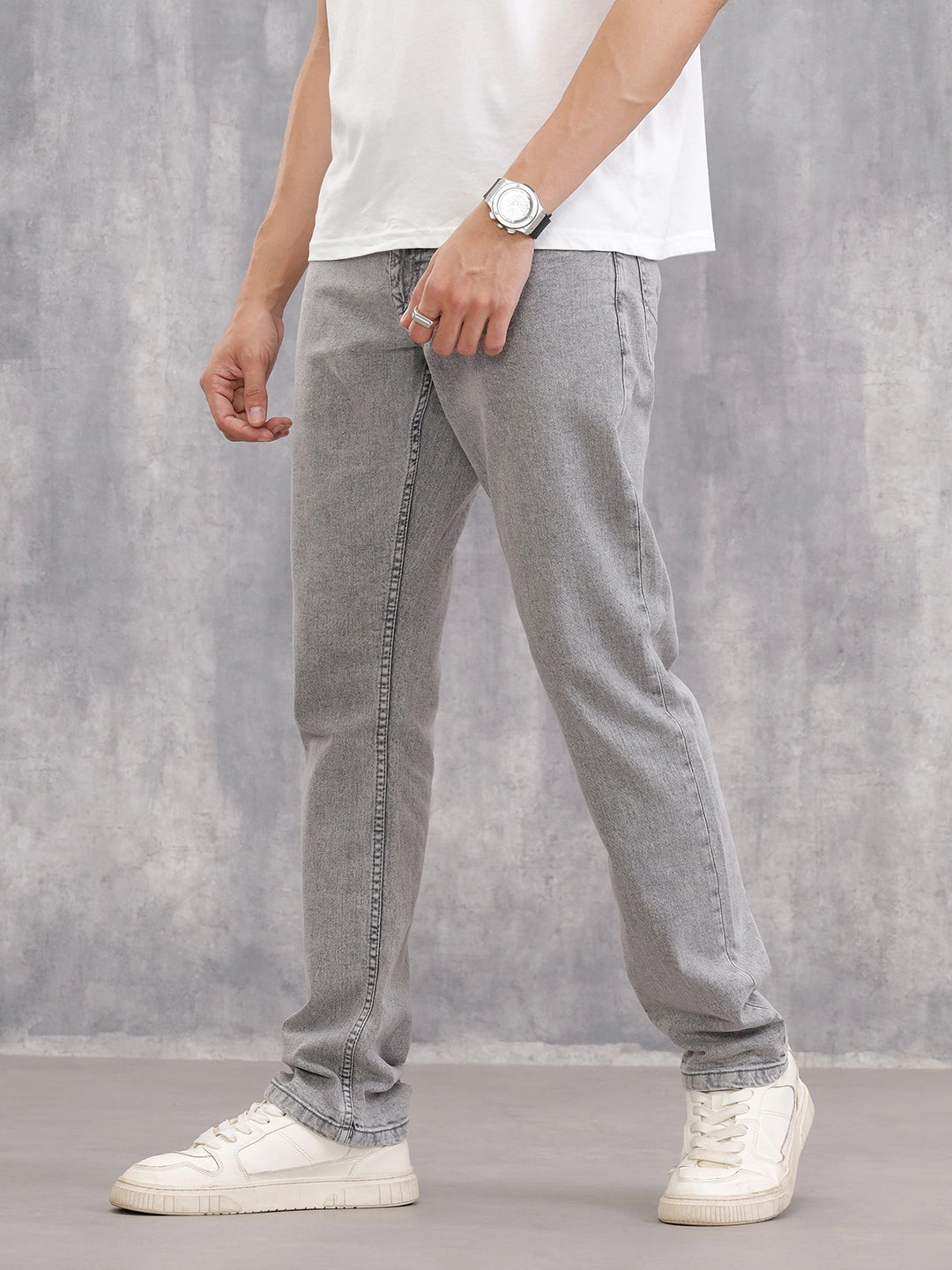 Heavy Washed Grey Jeans | Grey