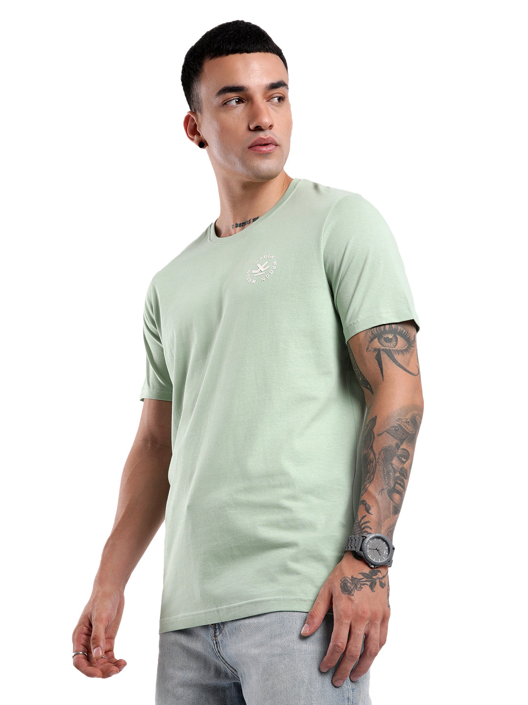 Light Green Crew Neck T-Shirt