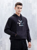 Wrogn Comfort Fit Graphic Hoodie Sweatshirt For Men | Black
